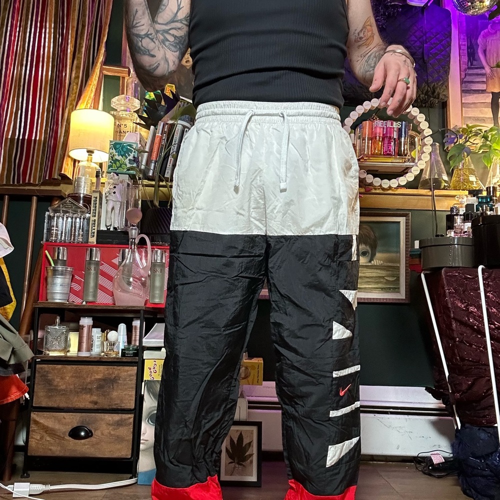 Nike Men's Black, White, and Red Joggers - Picture 5 of 11
